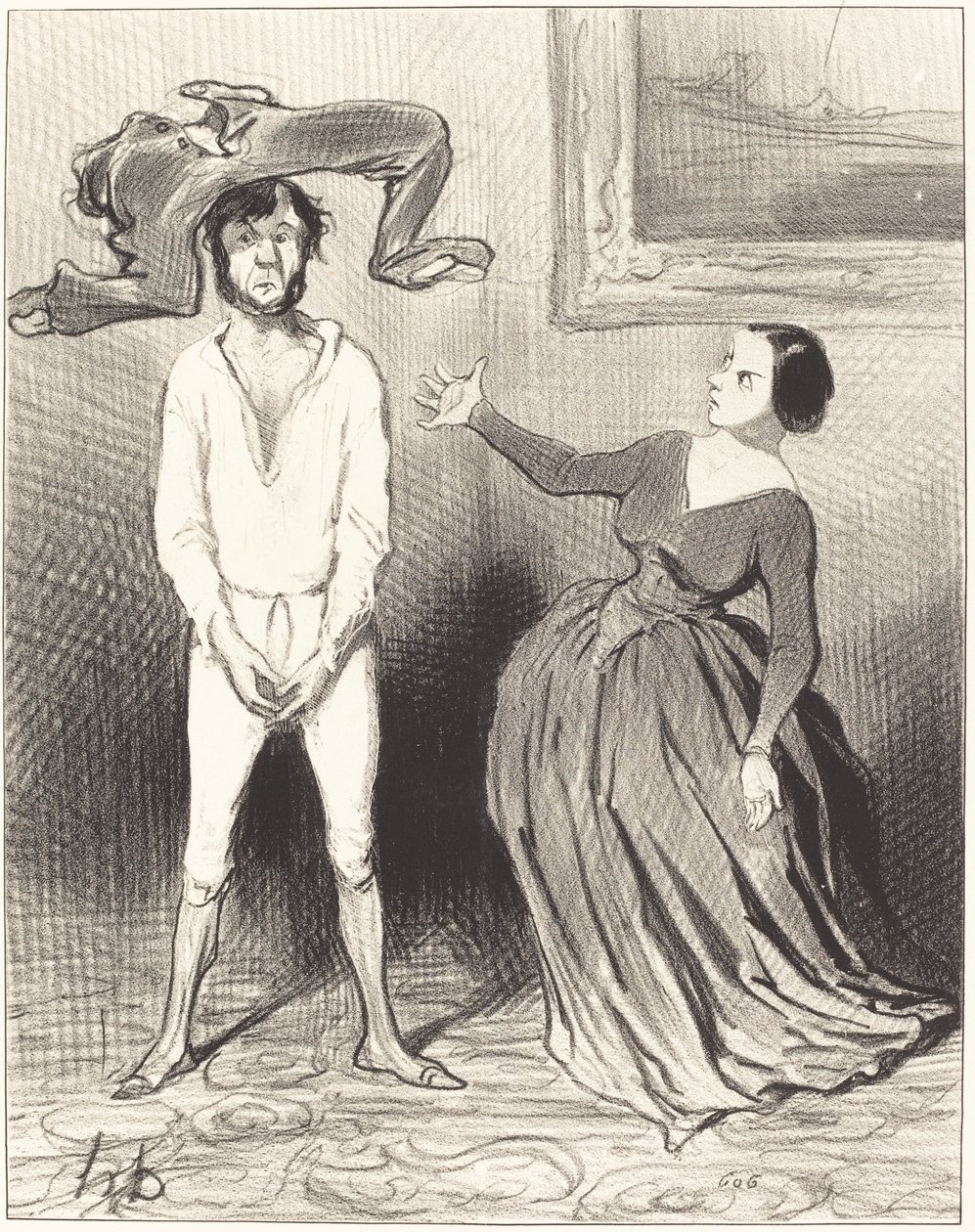 En kvinde som mig... sætte en knap tilbage?... af Honoré Daumier