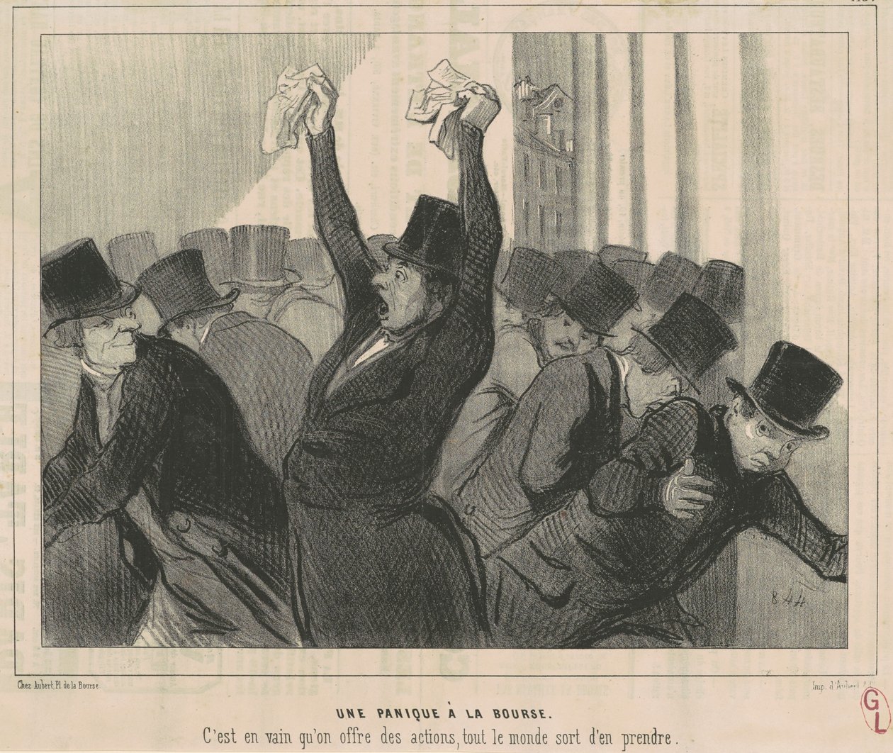 Panik på aktiemarkedet af Honoré Daumier