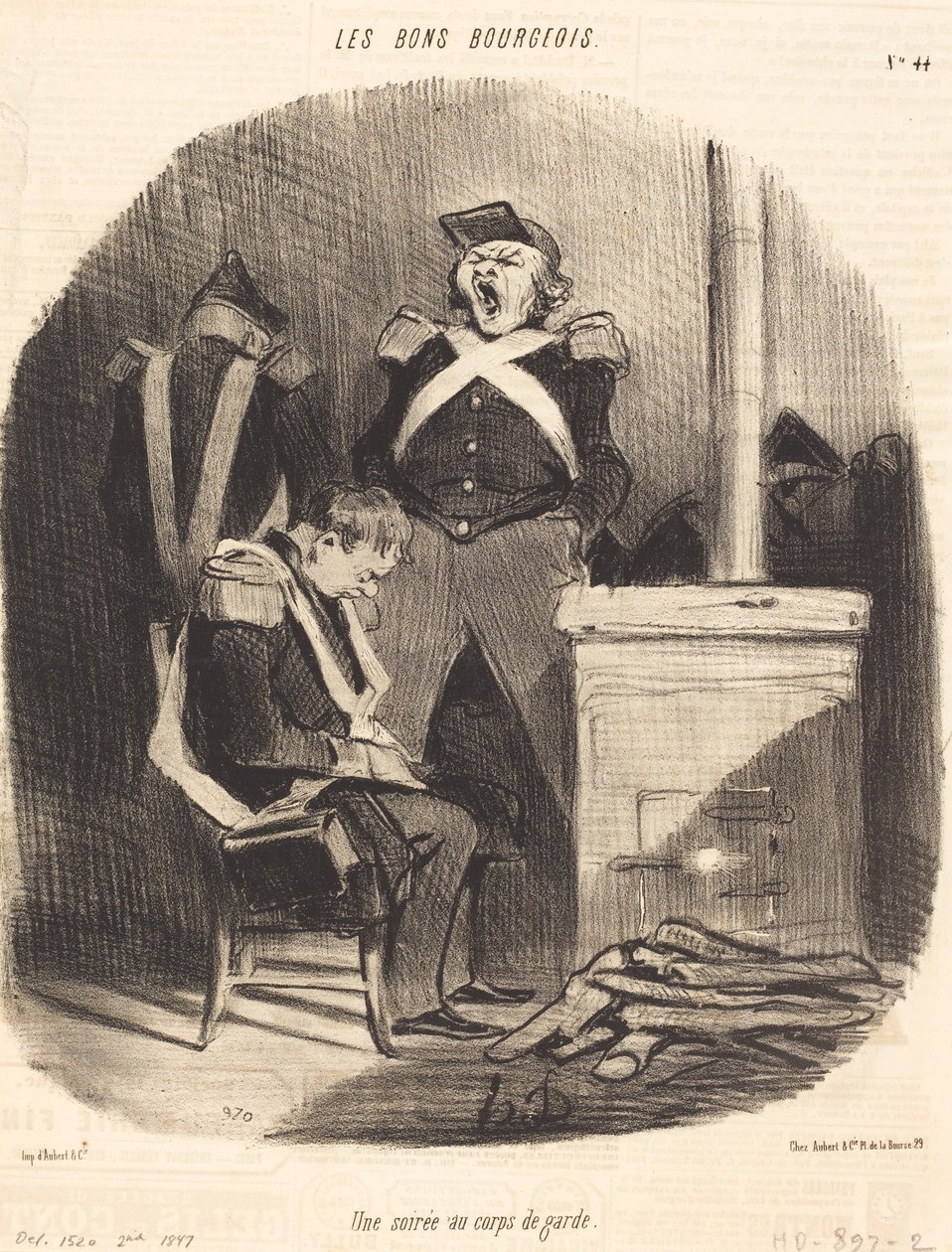 En aften i Vagthuset af Honoré Daumier