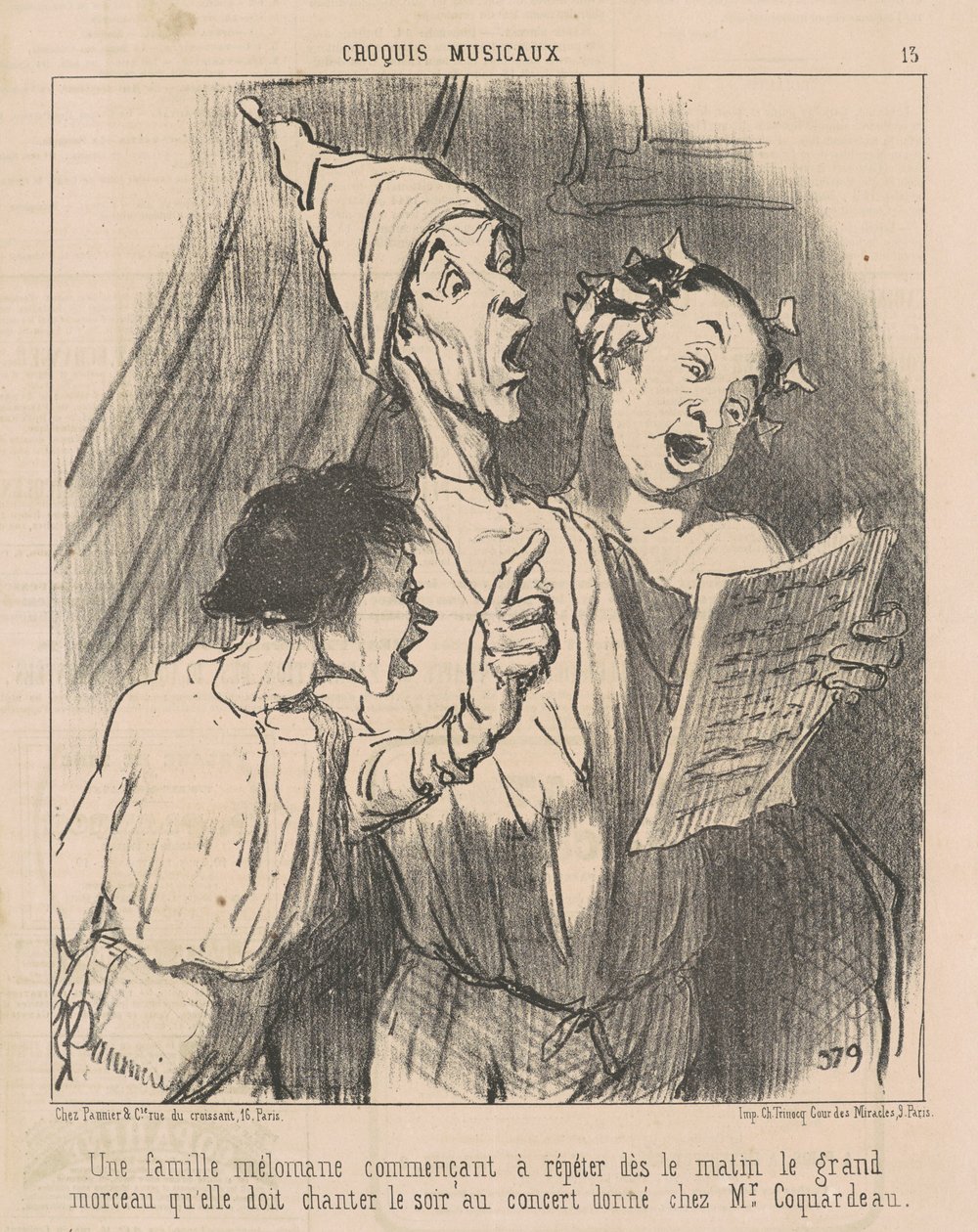 En musikelskende familie... af Honoré Daumier