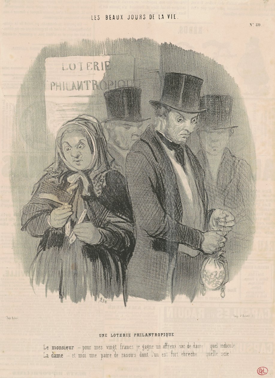 Et filantropisk lotteri af Honoré Daumier