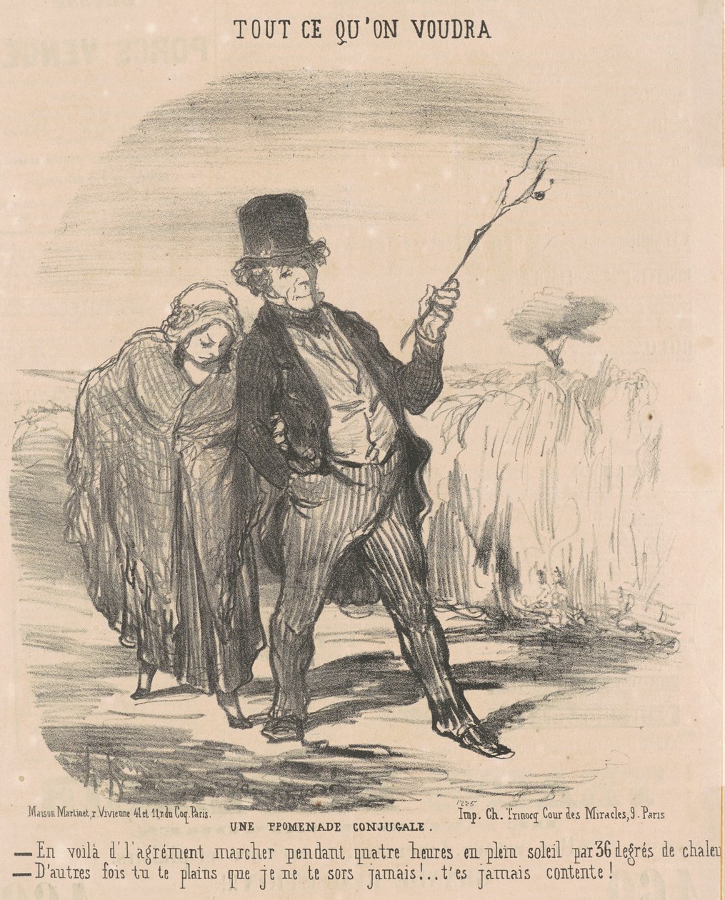 En ægteskabelig gåtur af Honoré Daumier