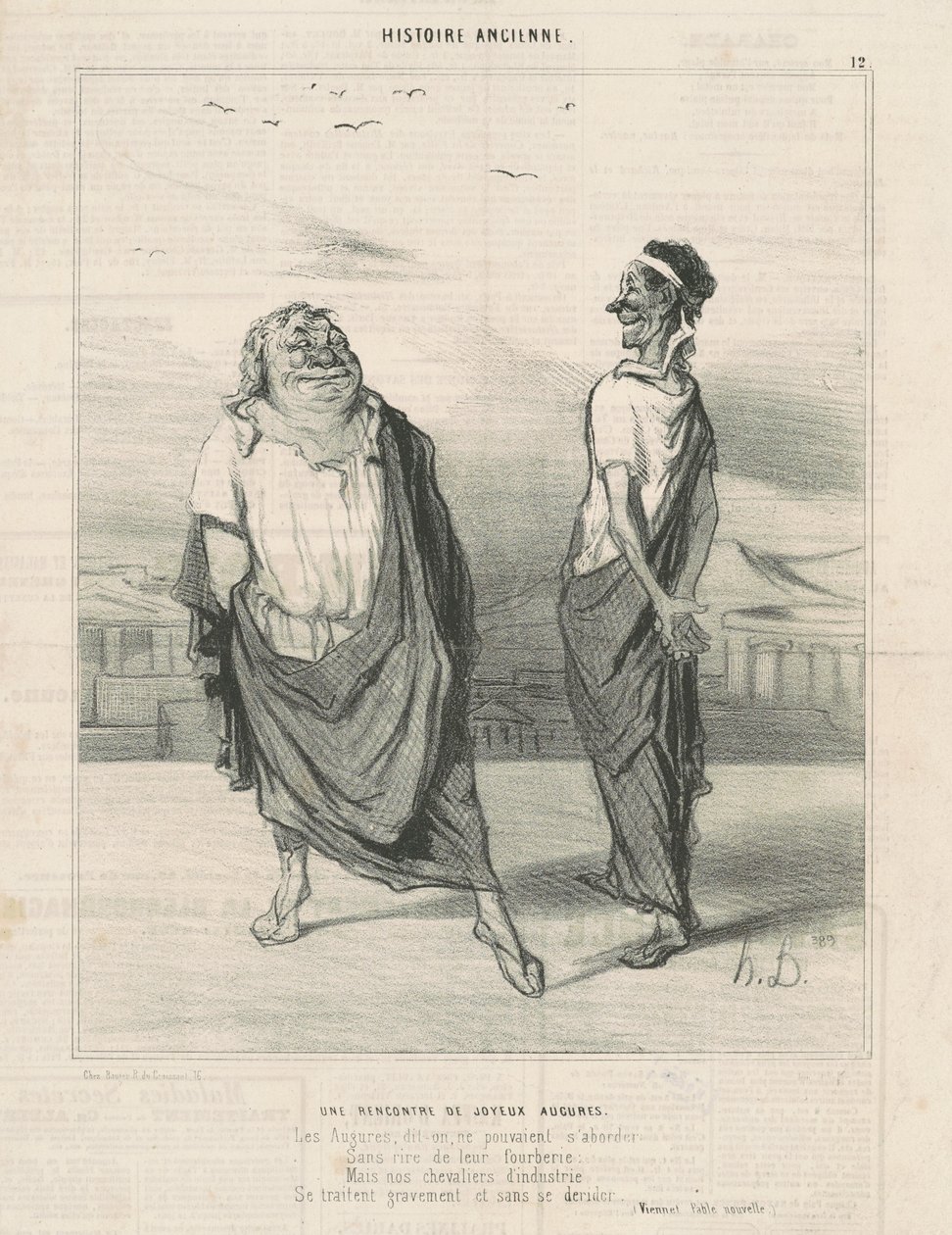 Et møde med jouyeauz augurs af Honoré Daumier