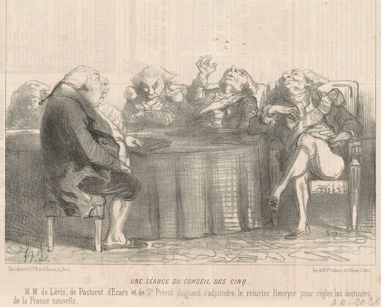 Et møde i rådet på fem af Honoré Daumier