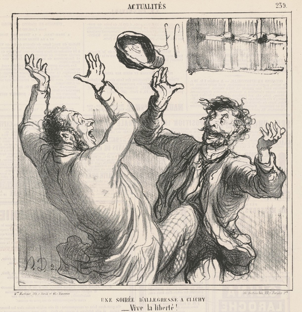 En aften med glæde i Clichy af Honoré Daumier