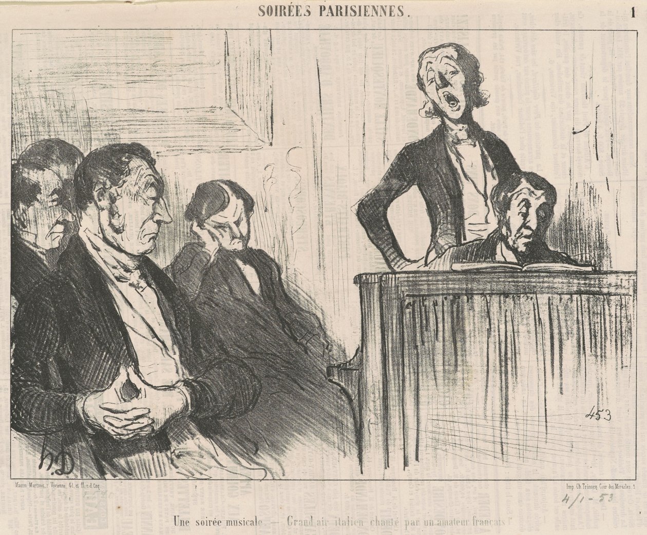 En musikalsk aften af Honoré Daumier