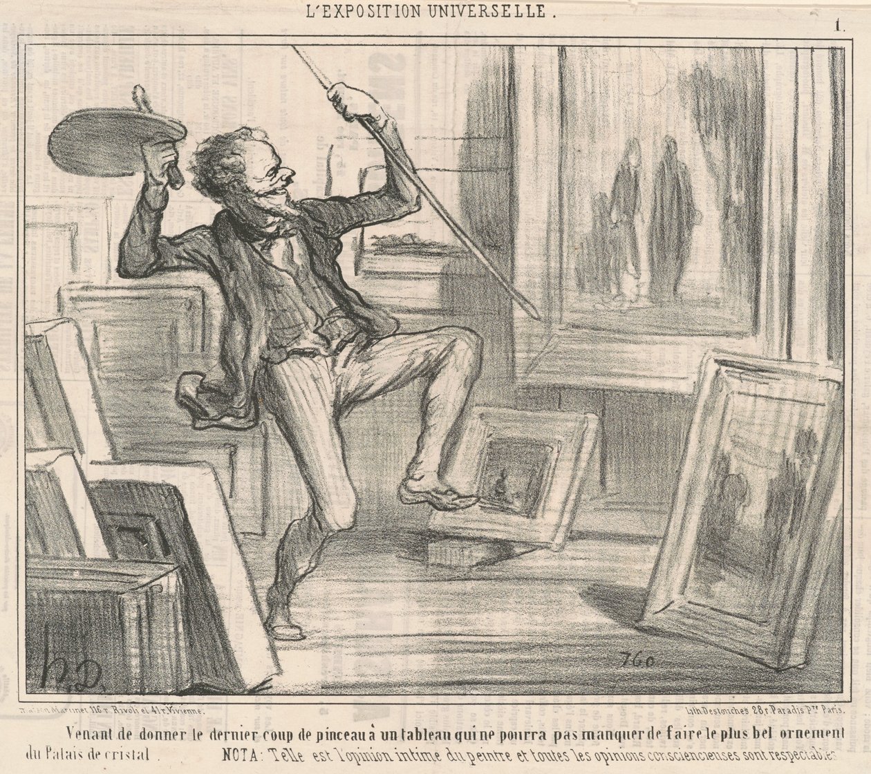 Har lige givet det sidste penselstrøg... af Honoré Daumier