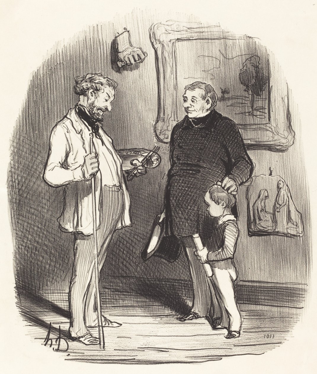 Der går du min lille... hvis han ikke har nok midler... af Honoré Daumier