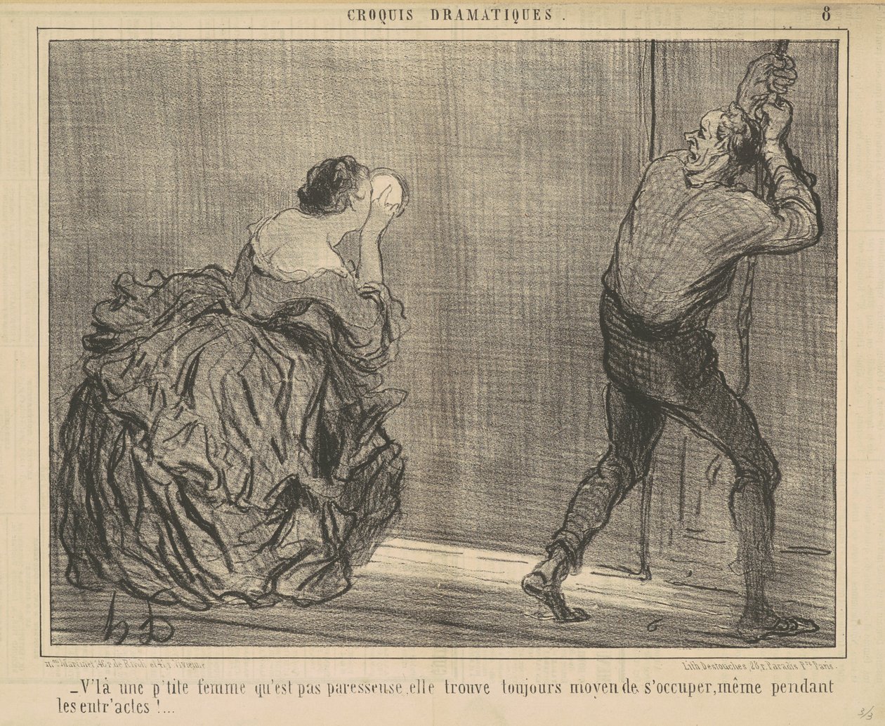 Der er en lille kvinde, der ikke er doven... af Honoré Daumier