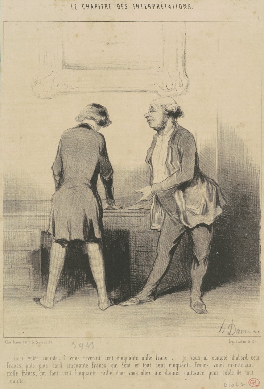 Her er din konto: Den var din... af Honoré Daumier