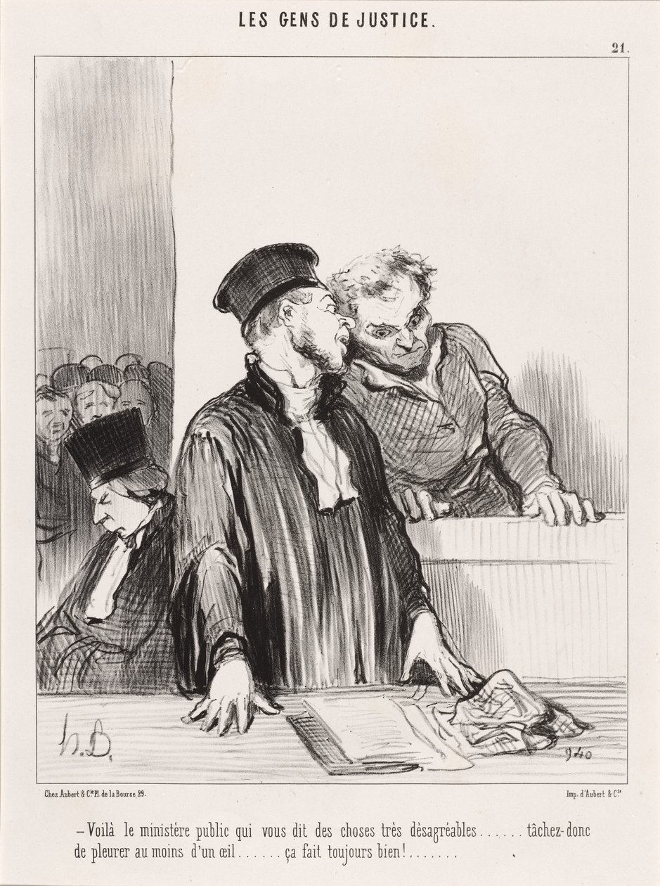 Her er den offentlige anklager, der fortæller dig ting... ubehagelige... af Honoré Daumier