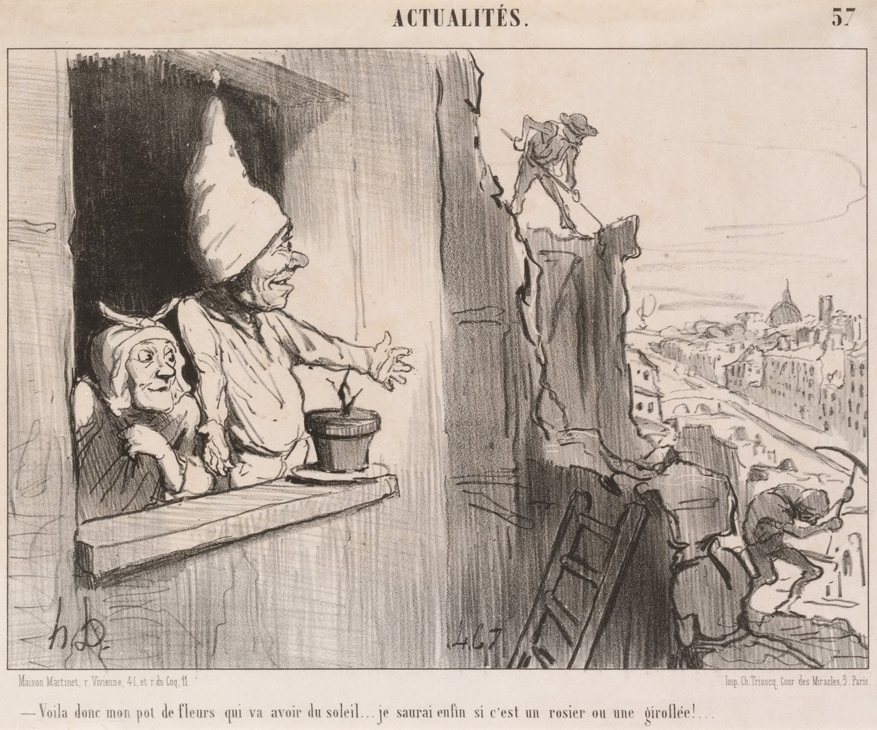 Voila... min urtepotte... vil have lidt sol... af Honoré Daumier