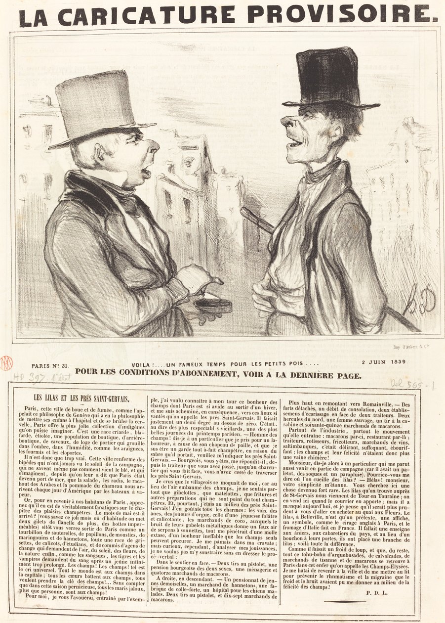 Voila!... en berømt tid for ærterne... af Honoré Daumier