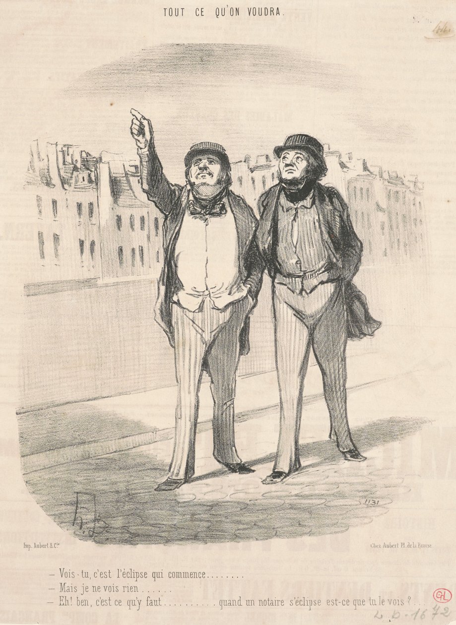 Ser du, det er formørkelsen, der begynder... af Honoré Daumier