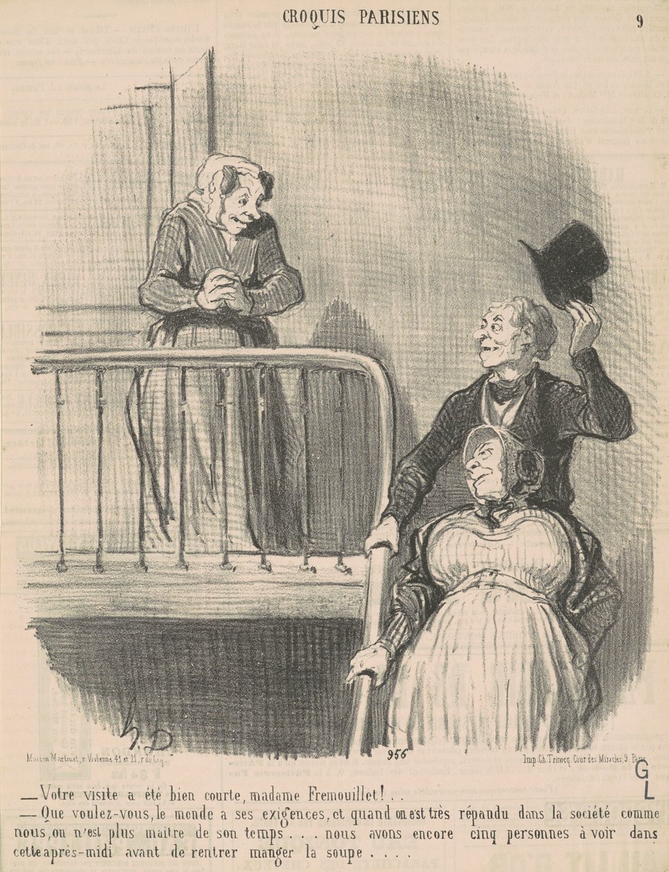 Dit besøg var meget kort... af Honoré Daumier