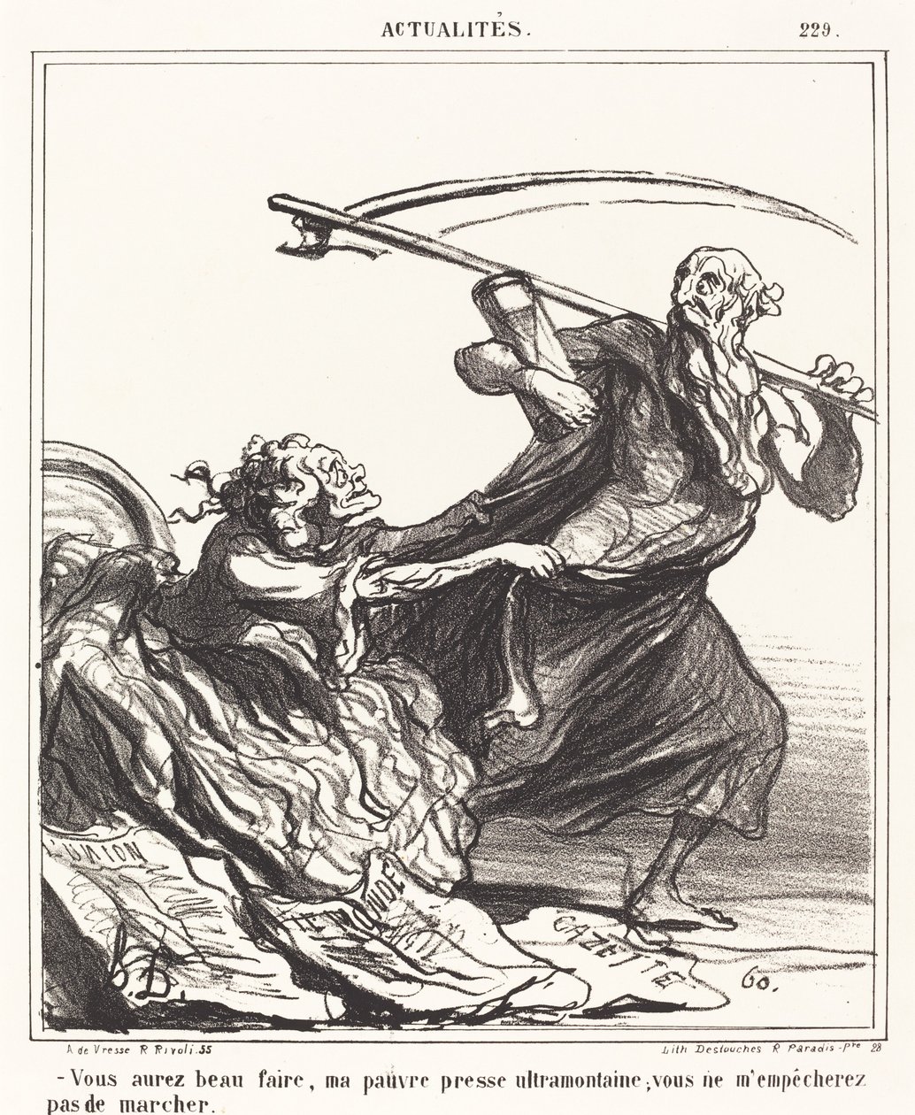 Lige meget hvad du gør, min stakkels presse... af Honoré Daumier