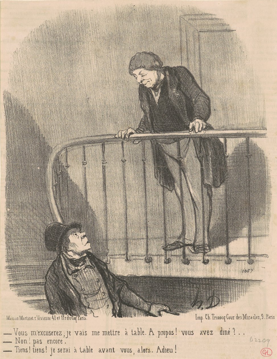 Du vil undskylde mig: Jeg vil sidde ved bordet... af Honoré Daumier