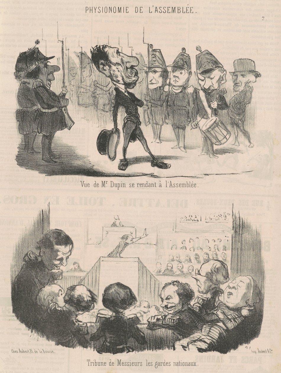 Udsigt af hr. Dupin, der går til mødet af Honoré Daumier