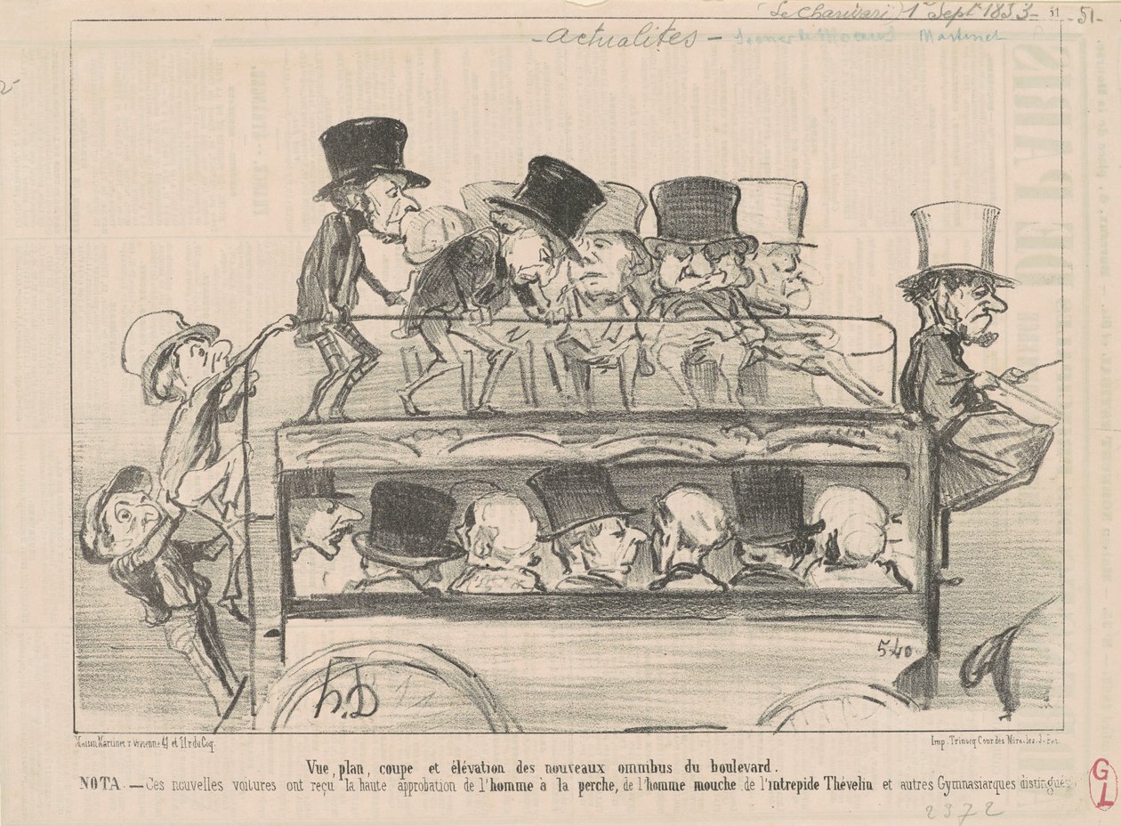 Udsigt ... og højde af ... omnibusserne på boulevarden ... af Honoré Daumier
