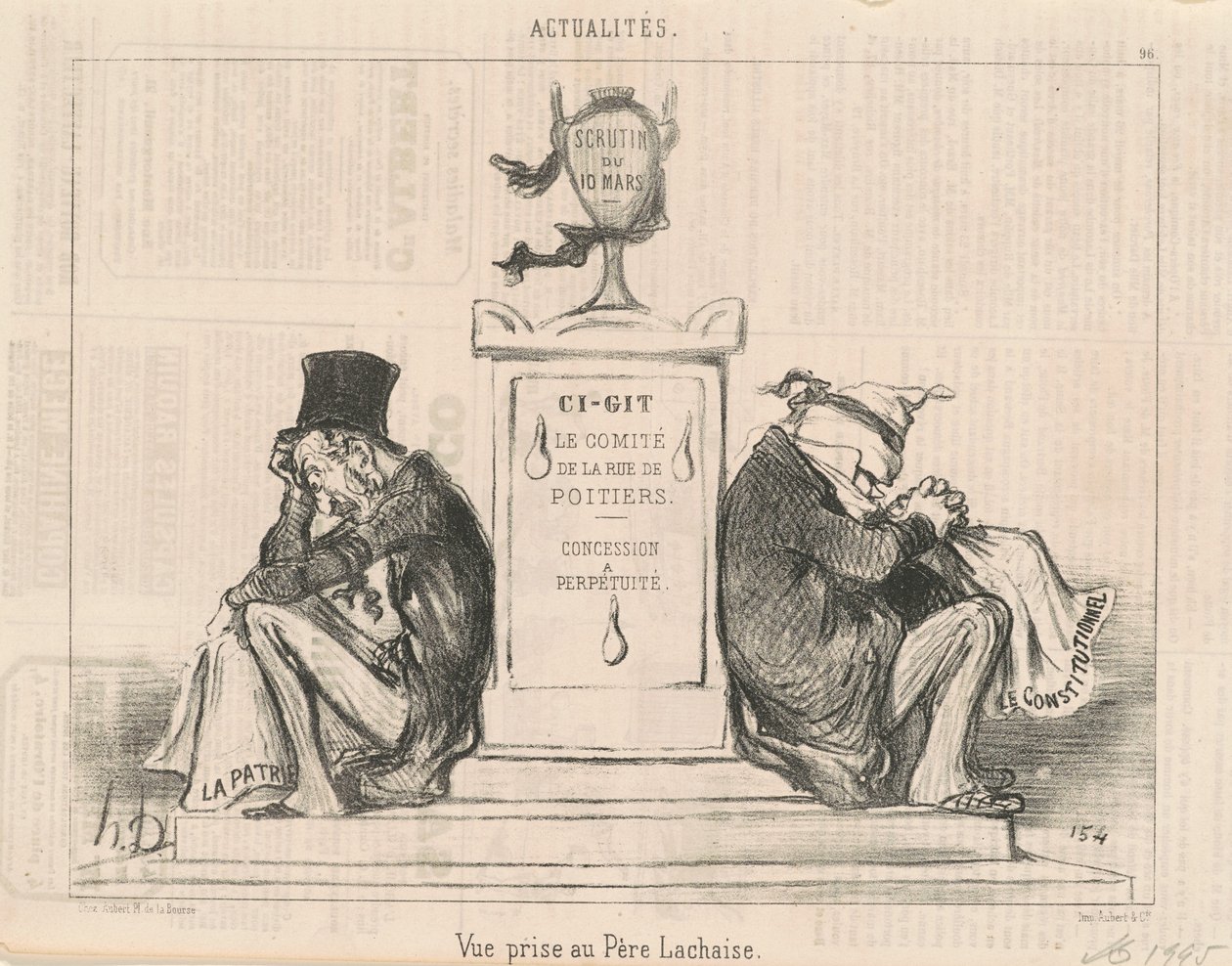 Udsigt taget ved Père Lachaise af Honoré Daumier