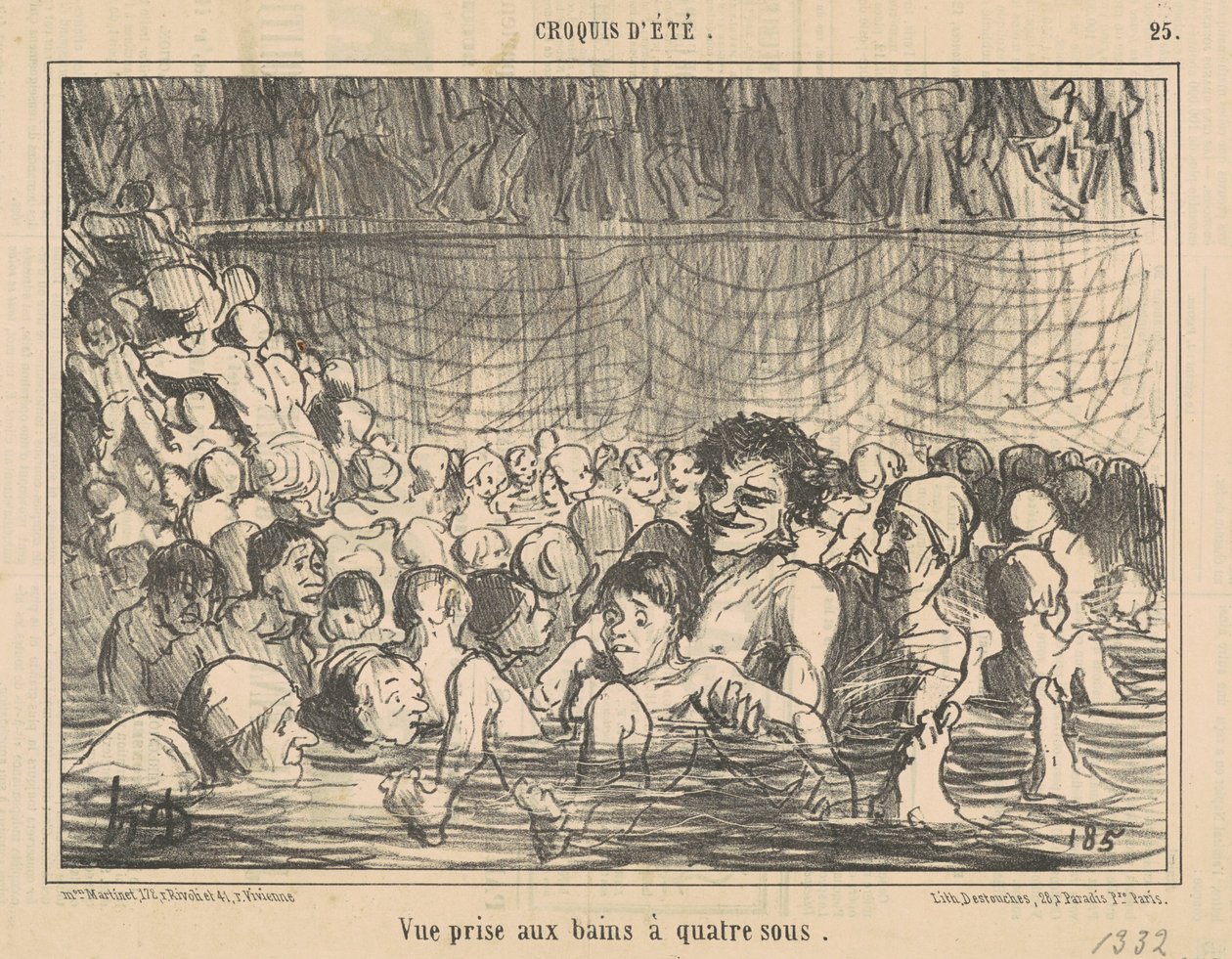 Udsigt taget ved fire-sous-badene af Honoré Daumier