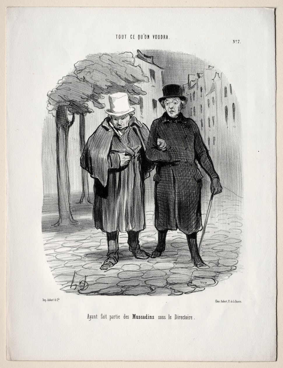 Hvad du vil, plade 7: Efter at have taget rollen som dandies under Directory af Honoré Daumier