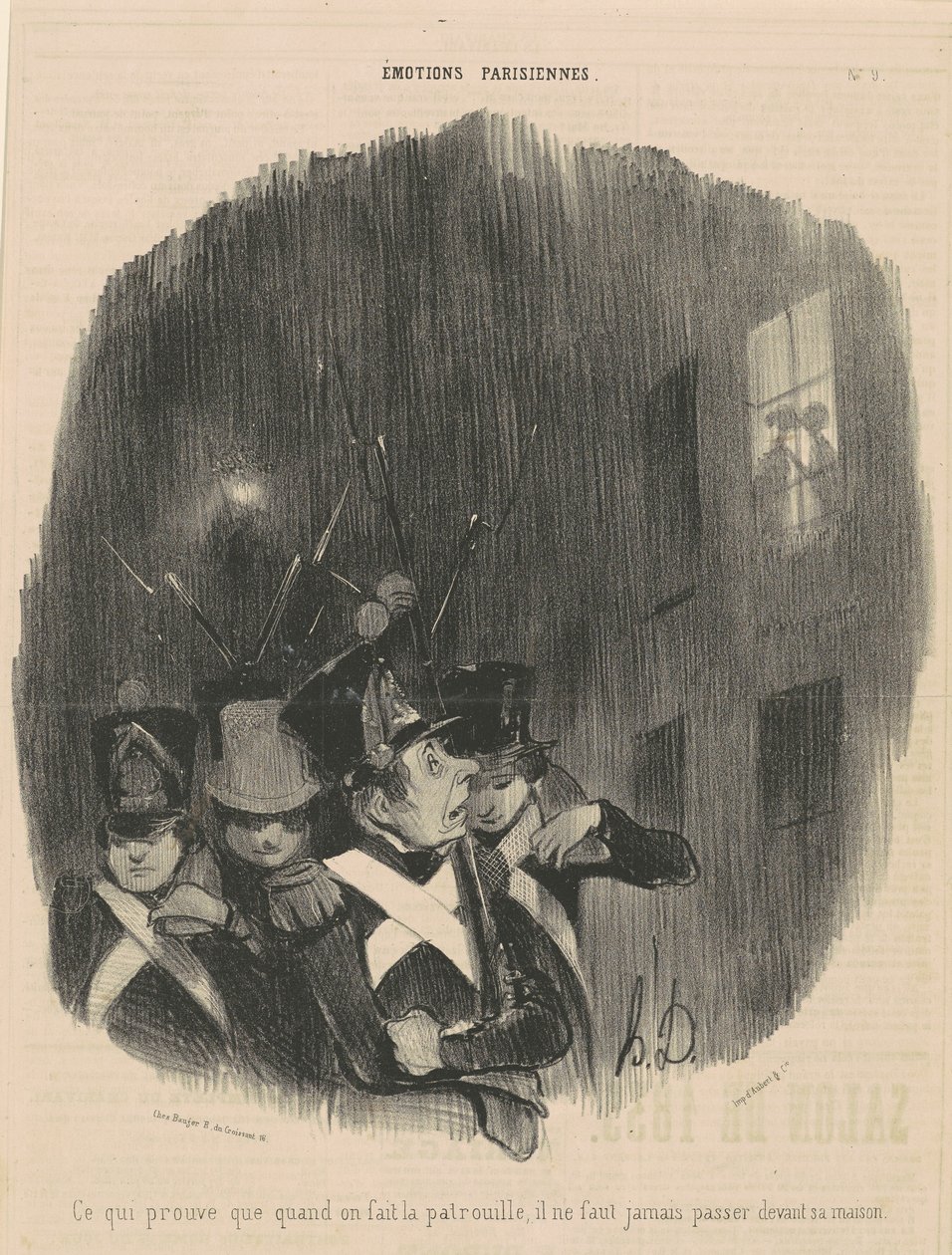 hvilket beviser, at når vi...patruljerer... af Honoré Daumier
