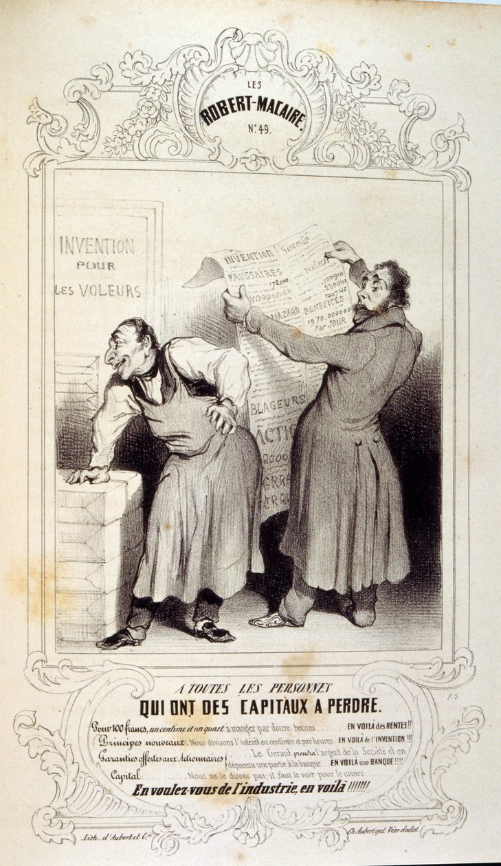 illustrationer om ideer og legender Philipon under titlen Les Cent og Robert Macaire af Honoré Daumier