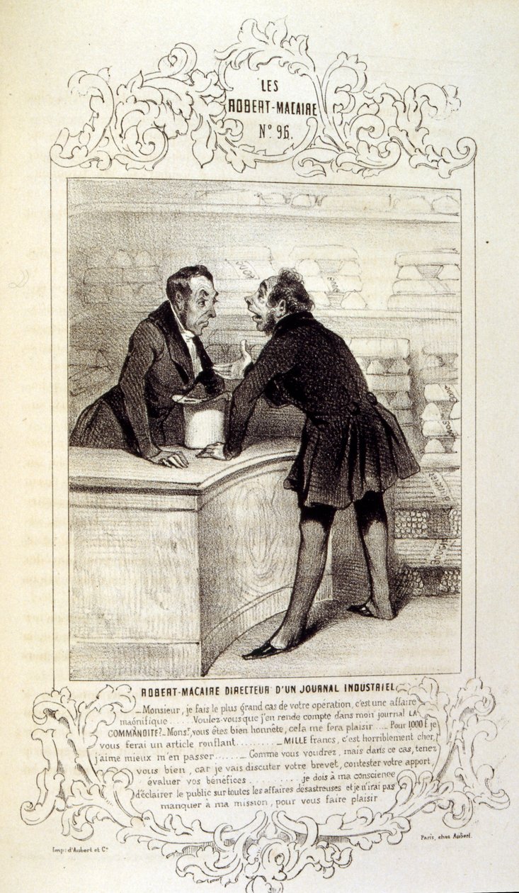 illustrationer om ideer og legender Philipon under titlen Les Cent og Robert Macaire af Honoré Daumier