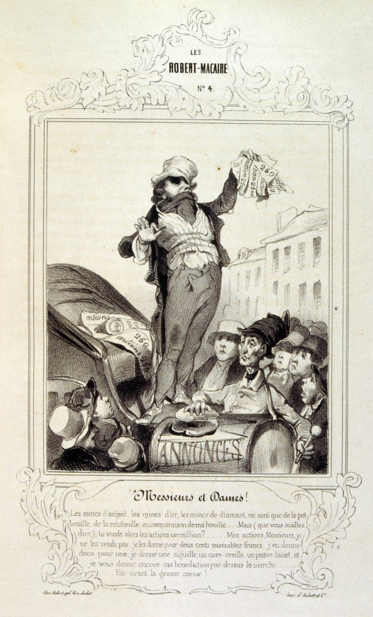 illustrationer om ideer og legender Philipon under titlen Les Cent og Robert Macaire af Honoré Daumier