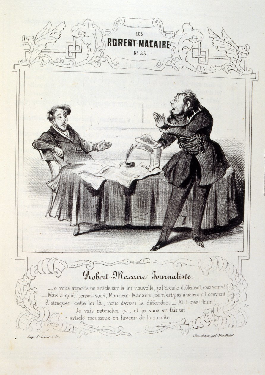 illustrationer om ideer og legender Philipon under titlen Les Cent og Robert Macaire af Honoré Daumier