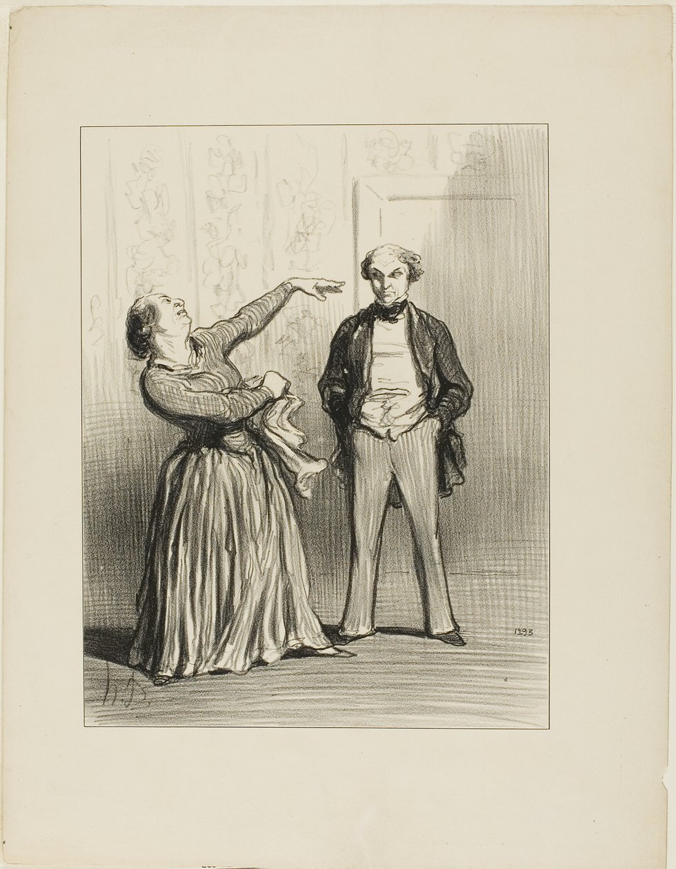 "- Ægtemænd er virkelig ikke, hvad et forfængeligt folk gerne vil tro!", planche 3 fra Les Divorceuses af Honoré Victorin Daumier