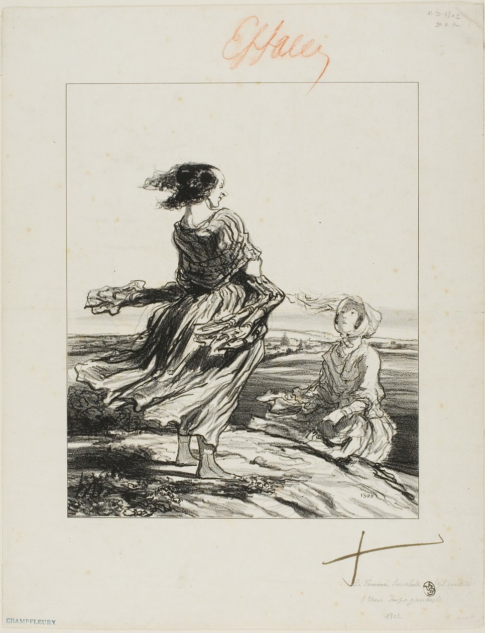 En aktivist, fra Les Femmes Socialistes af Honoré Victorin Daumier