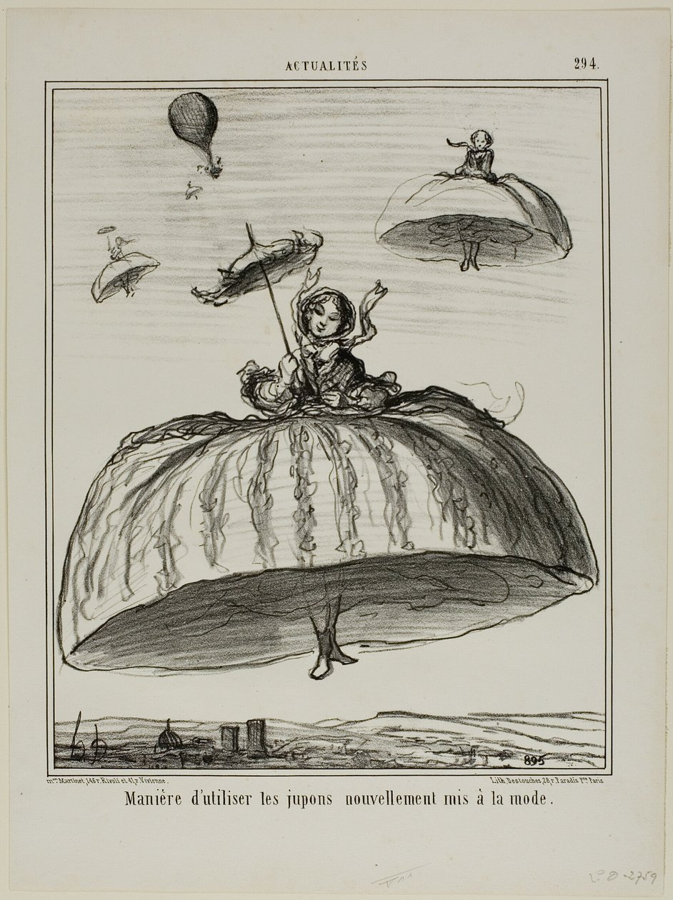 En anden måde at gøre brug af de nye underkjoler, der er blevet moderne på det seneste, er tallerken 294 fra Actualités af Honoré Victorin Daumier