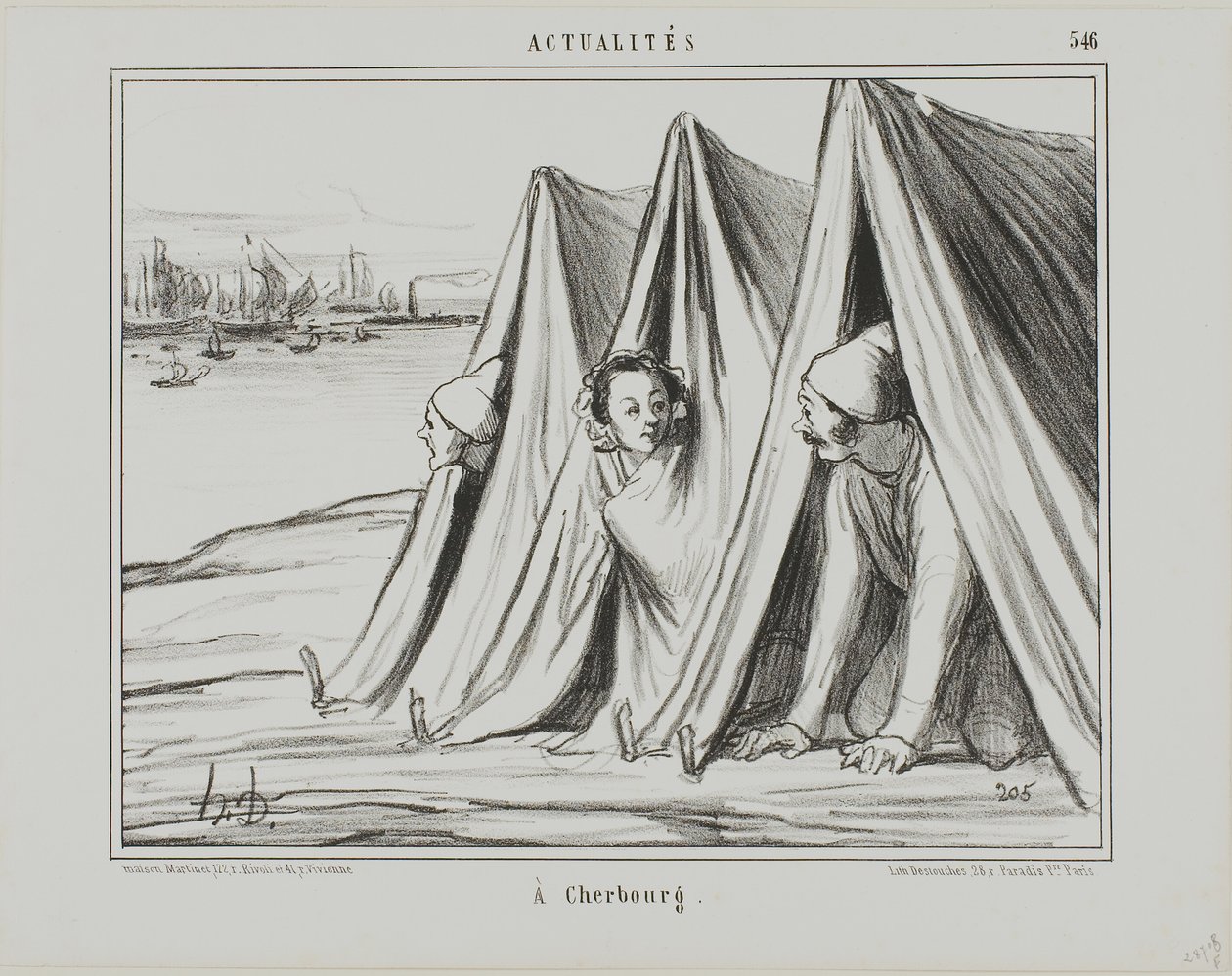 Ved Cherbourg, plade 546 fra Actualités af Honoré Victorin Daumier