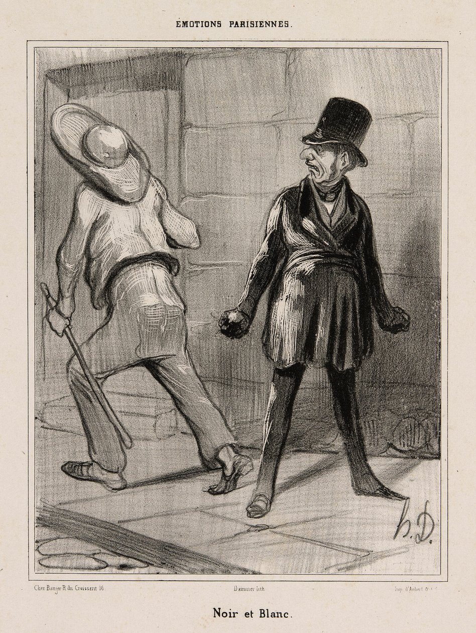 Sort og hvid, plade 23 fra Émotions Parisiennes af Honoré Victorin Daumier