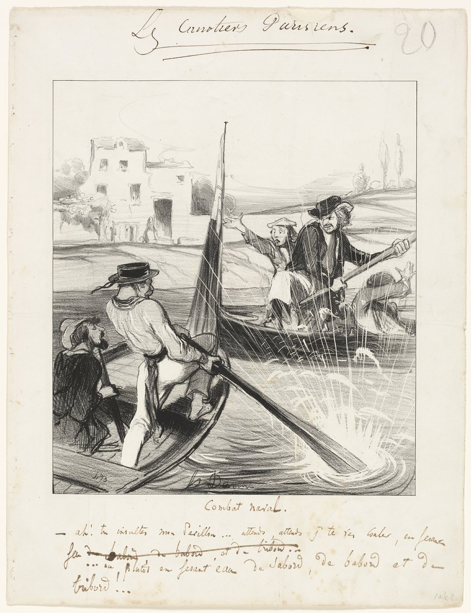 Bekæmpelse af flåden af Honoré Victorin Daumier