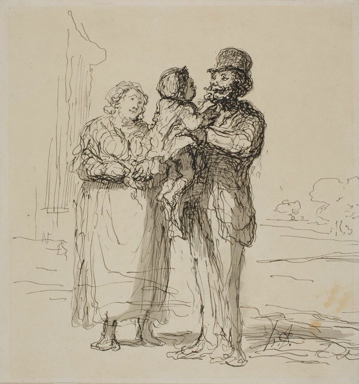 Familiescenen af Honoré Victorin Daumier