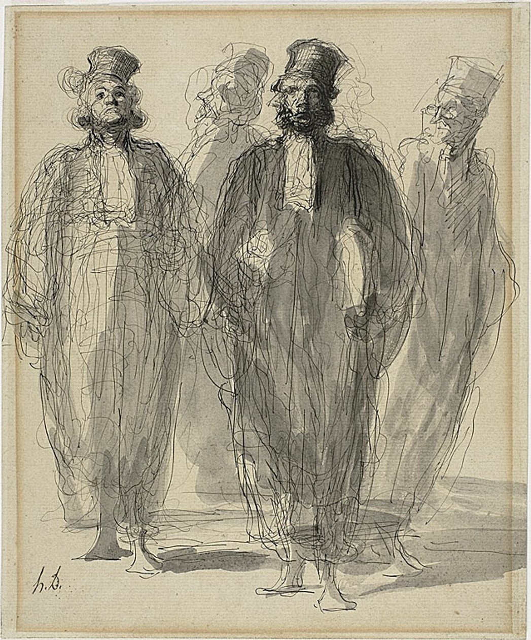 Fire advokater af Honoré Victorin Daumier
