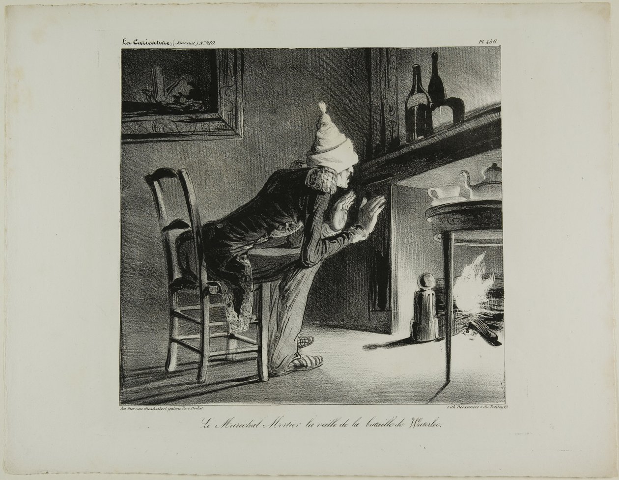 General Mortier, aftenen før slaget ved Waterloo, planche 456 af Honoré Victorin Daumier