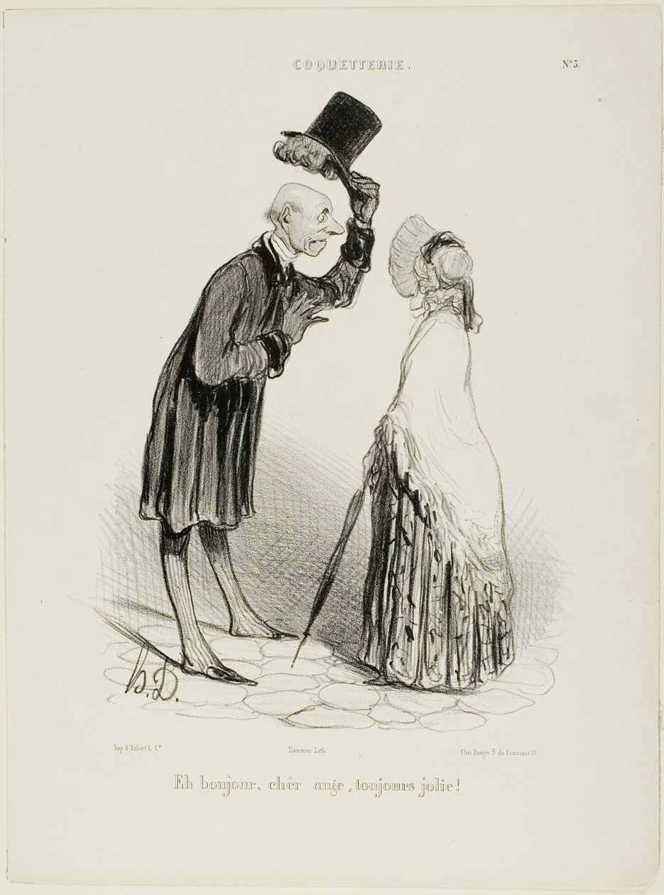 "Hej, engel, altid smuk ...", plade 3 fra Coquetterie af Honoré Victorin Daumier