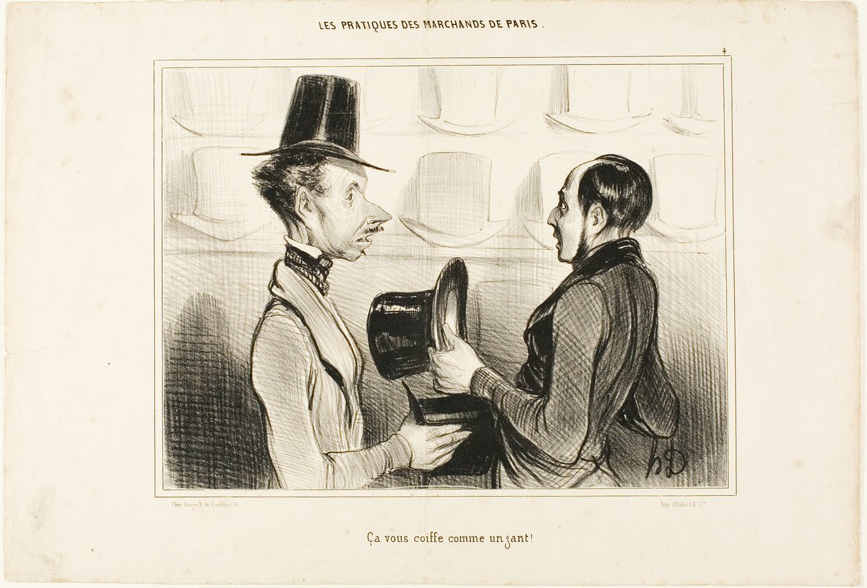 "Den passer dig som hånd i handske!", plade 34 fra Types Parisiens af Honoré Victorin Daumier