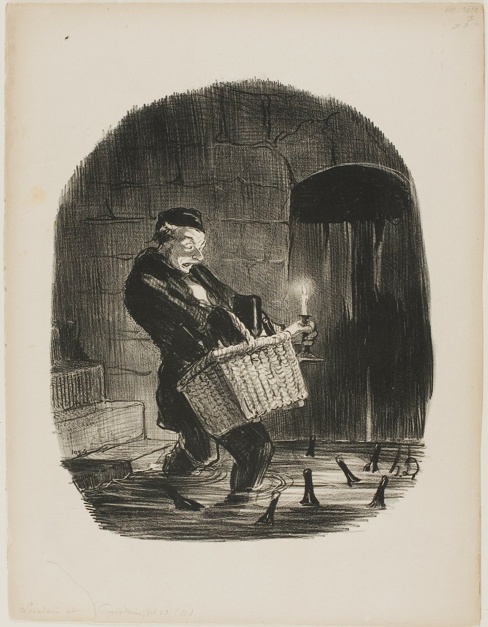 Det er ubelejligt at leje en lejlighed tæt på floden, plade 13 fra Locataires et Propriétaires af Honoré Victorin Daumier