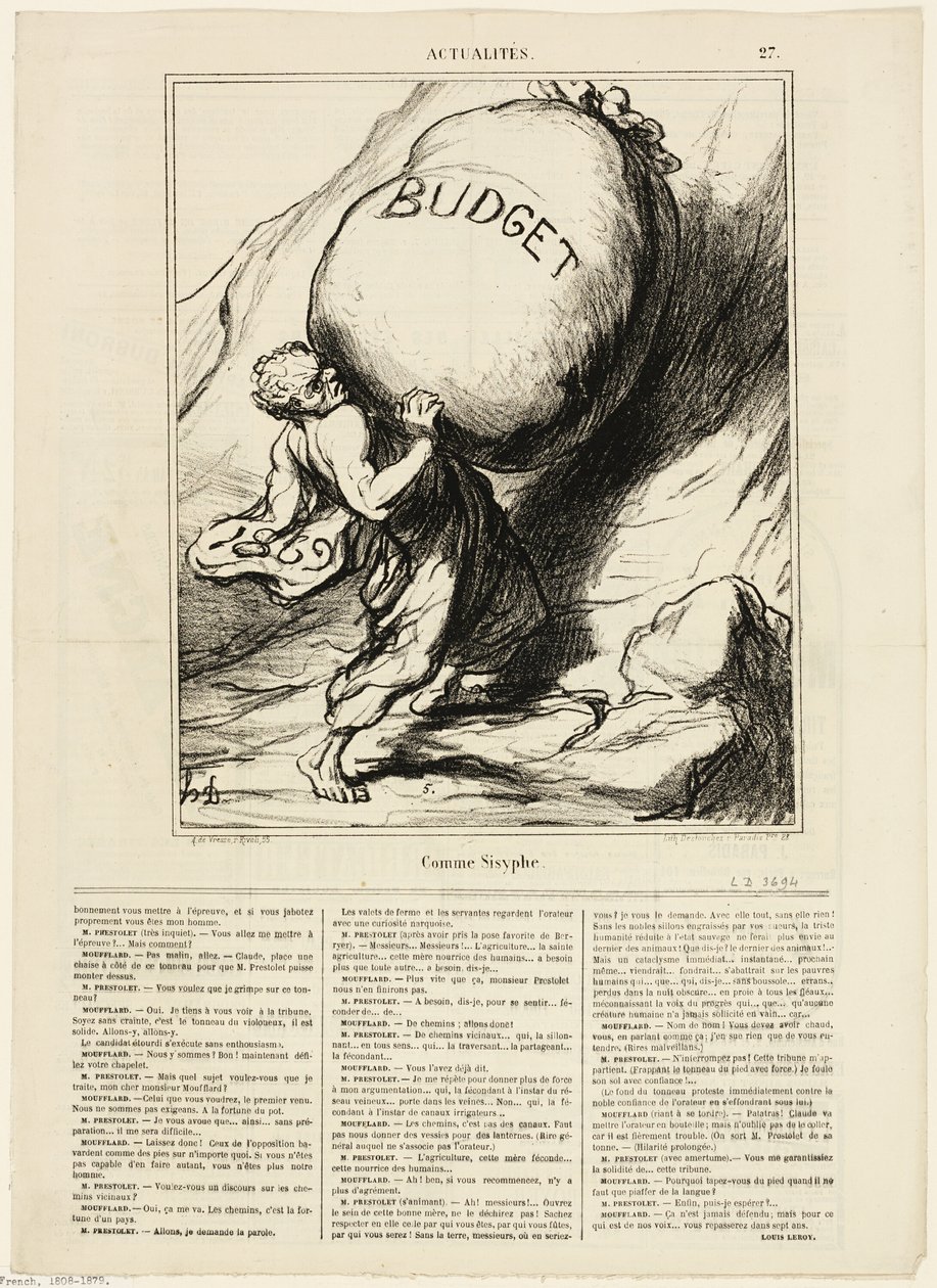 Ligesom Sisyfos, plade 27 fra Actualités af Honoré Victorin Daumier