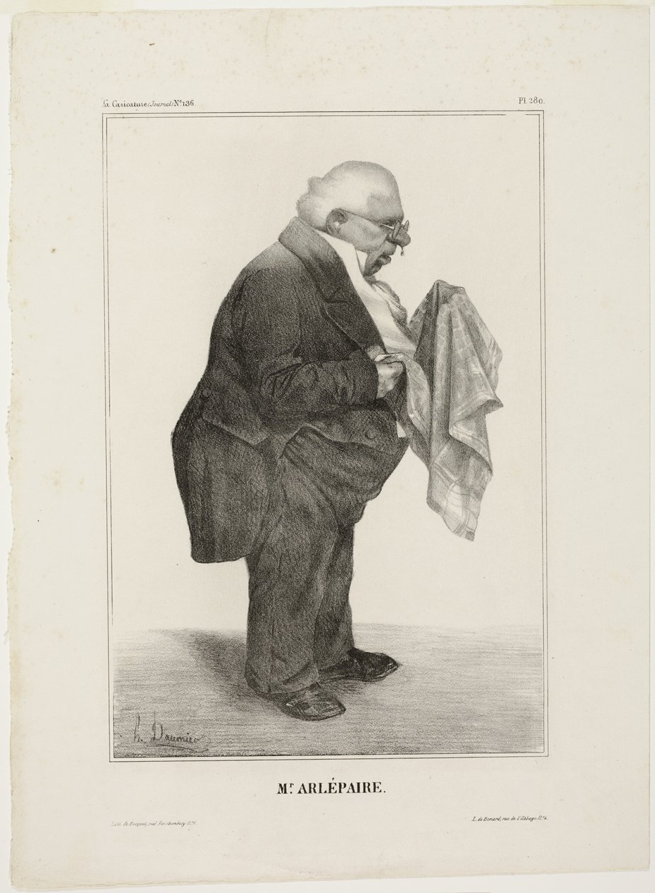 Mr. Arlépaire..., plade 280 fra Célébrités de la Caricature af Honoré Victorin Daumier