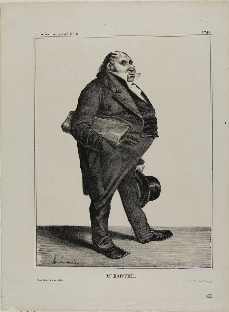 Mr. Barthe, plade 294 fra Célébrités de la Caricature af Honoré Victorin Daumier