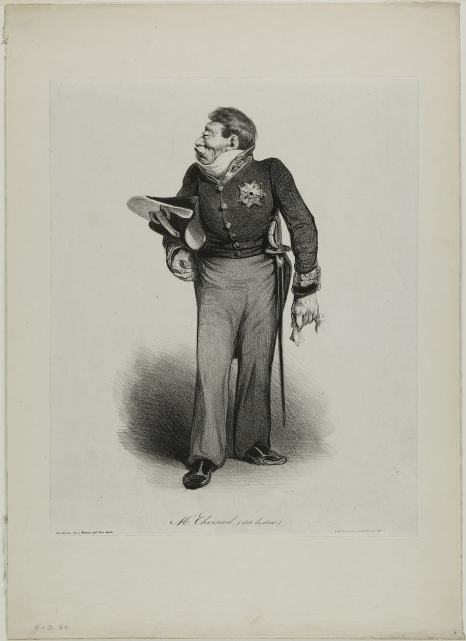Mr. Choiseul, (kaldet le Duc), plade 502 af Honoré Victorin Daumier