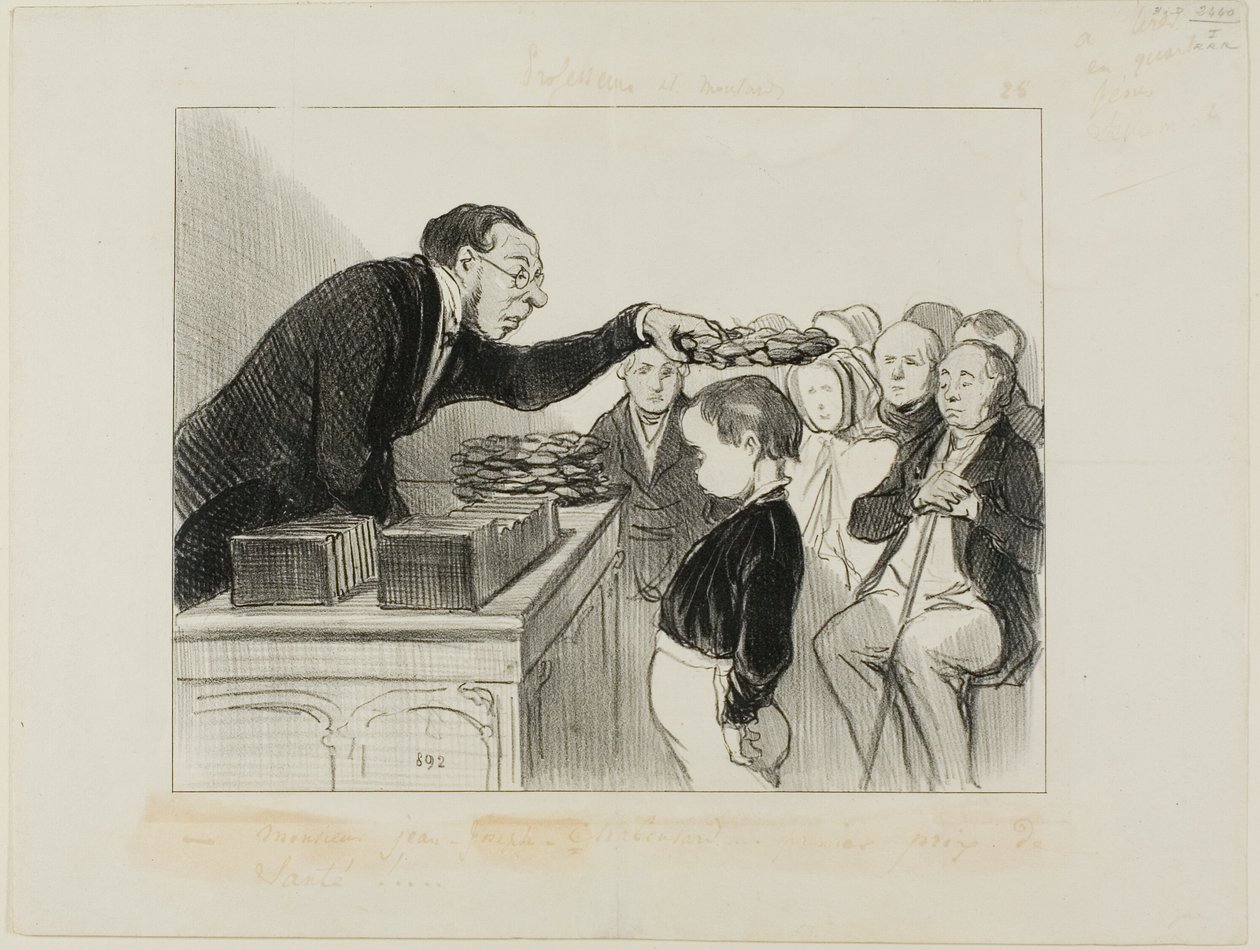 Jean-Joseph-Chaboulard... førstepris for godt helbred!, plade 28 fra Professeurs et Moutards af Honoré Victorin Daumier