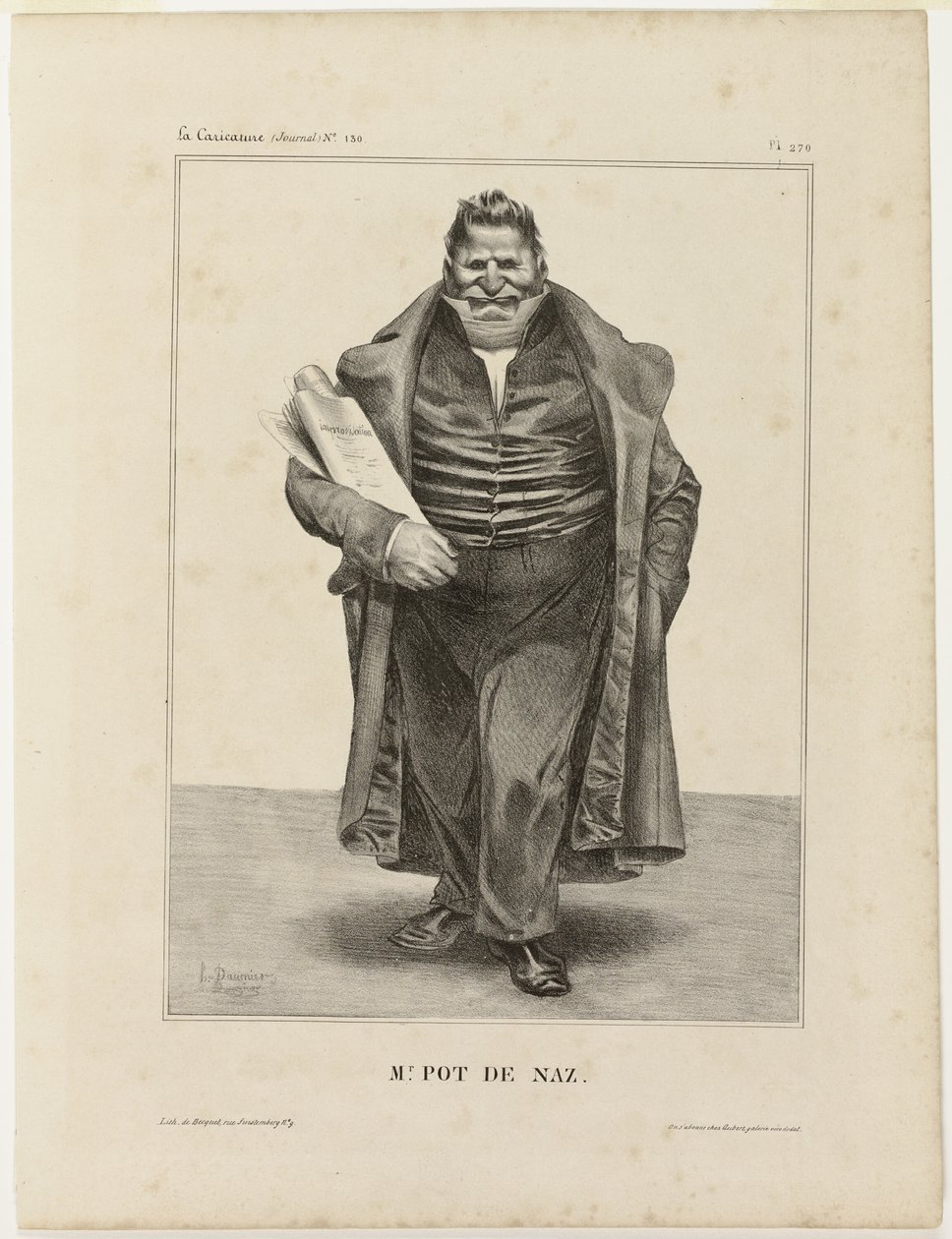 Mr. Pot De Naz..., plade 270 fra Cartooning Celebrities af Honoré Victorin Daumier