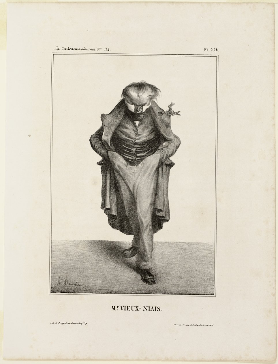 Vieux-Niais, planche 278 fra Célébrités de la Caricature af Honoré Victorin Daumier